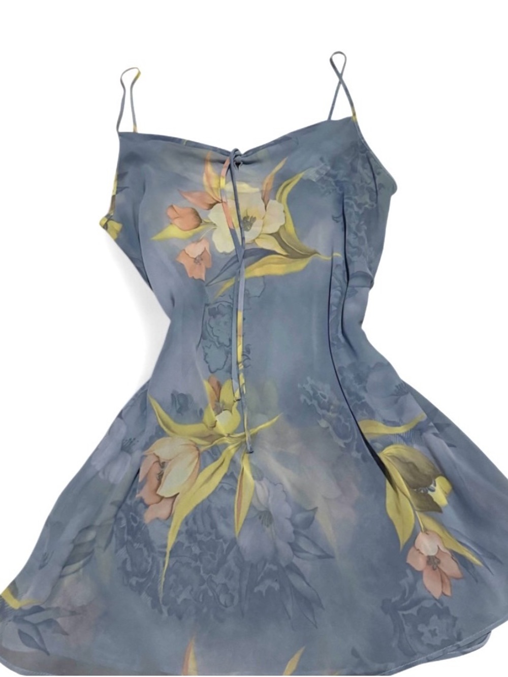 Vintage Secret Treasures Floral Blue Slip Dress